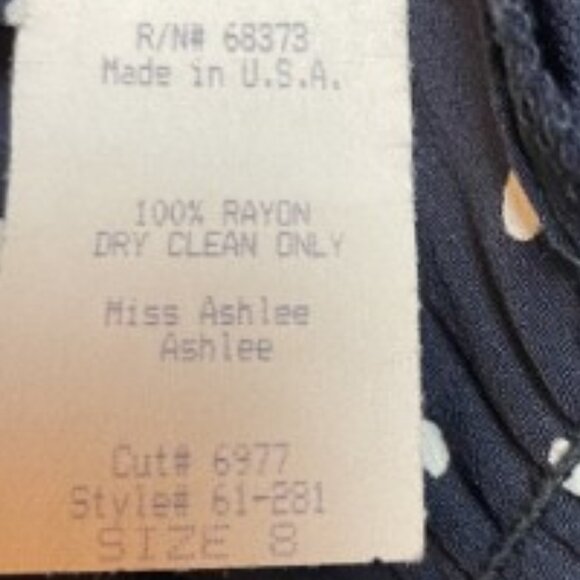 CACHE' WOMENS 1940'S STYLE VINTAGE DRK NAVY/WHITE POLKADOT CULOTTE DRESS SIZE 8 - Picture 3 of 9